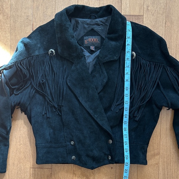 Vintage 1993 g4000 Leather Suede Fringe Jacket - Picture 4 of 8